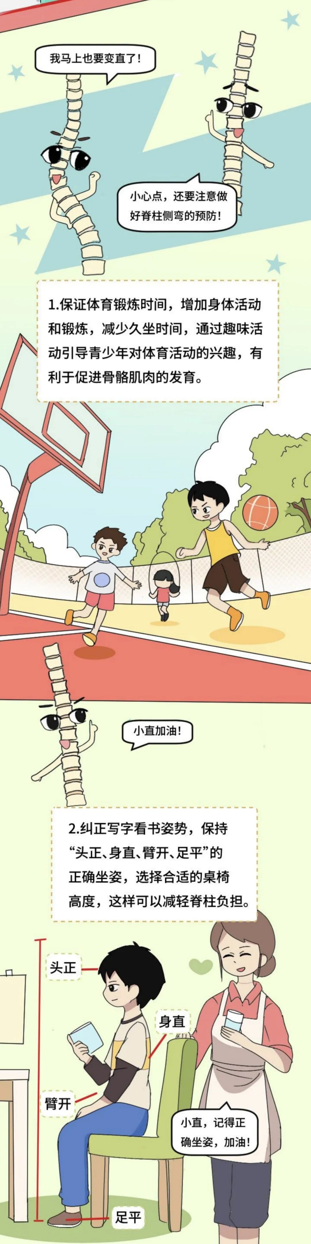 图文组一等奖《挺起脊梁的小朋友:小直的健康“脊”密》